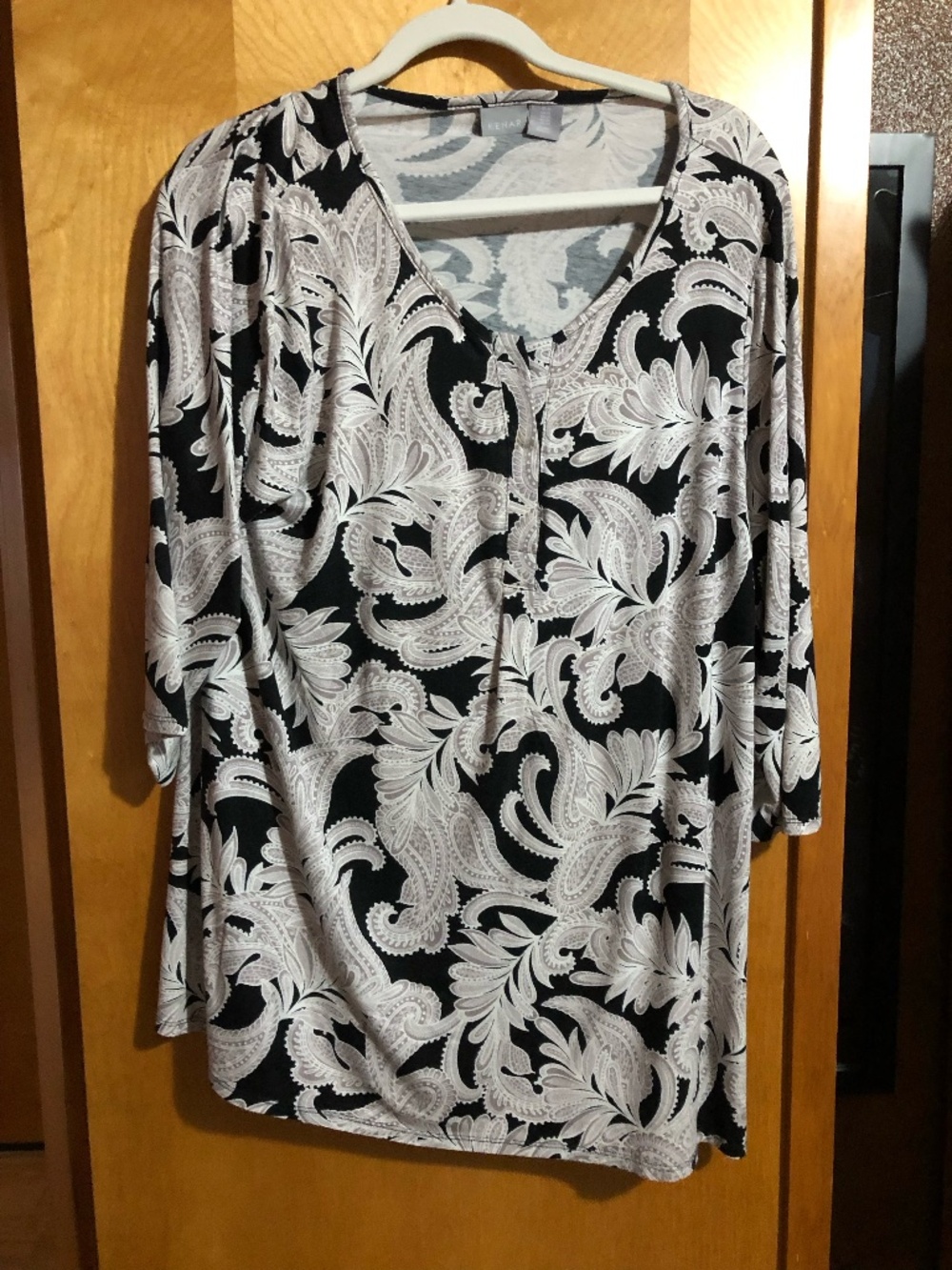 Kenar Grey/Black print blouse 3/4 sleeves